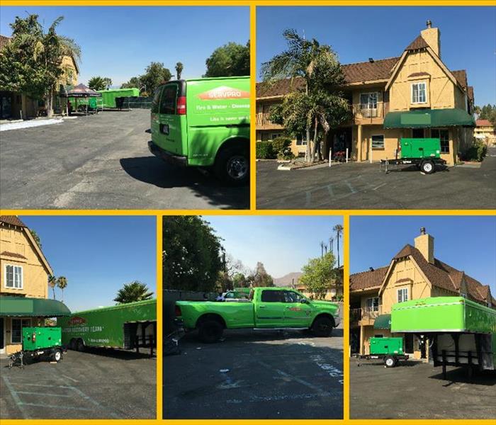 Images of SERVPRO trucks on site of loss.